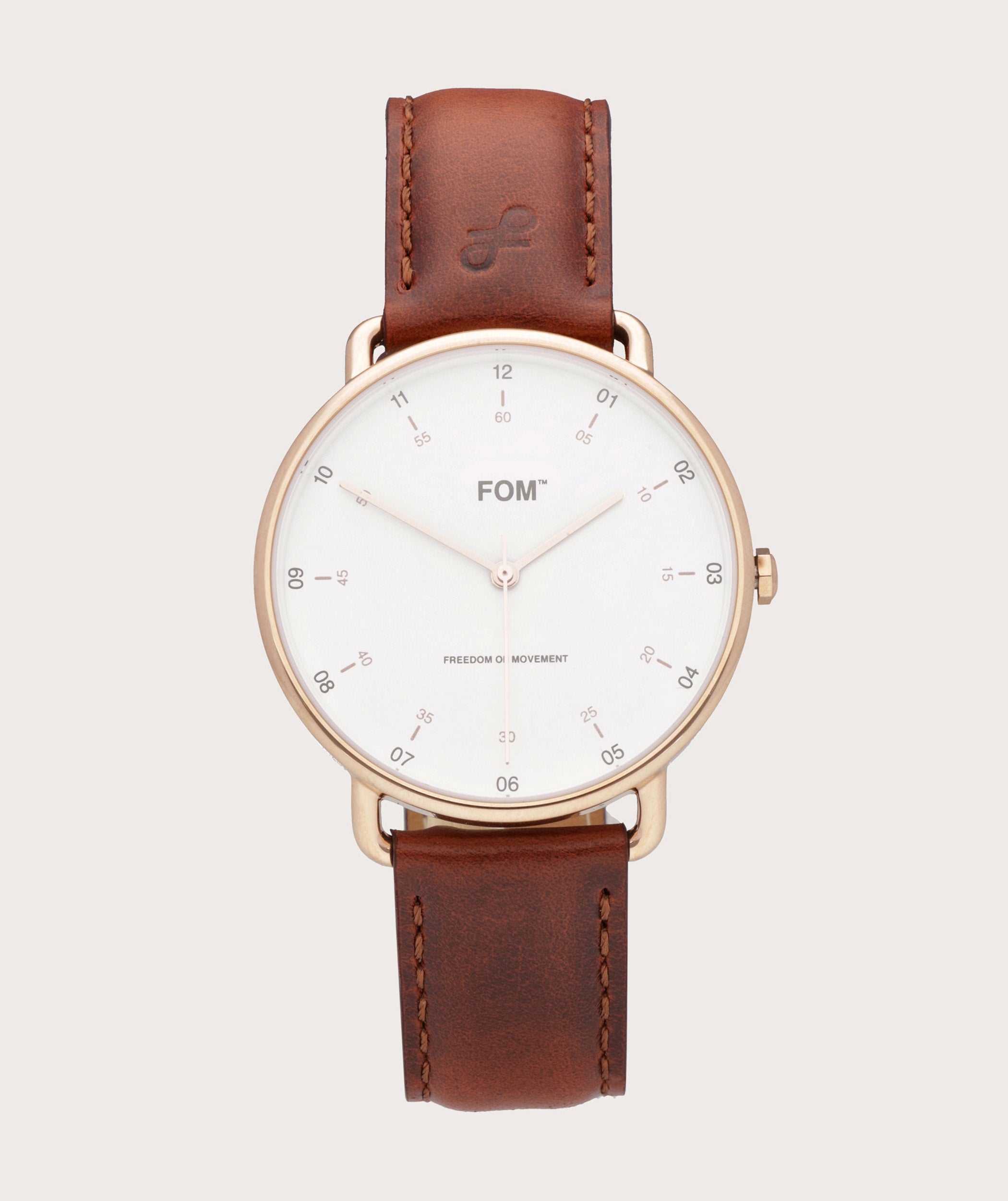 Balboa White/ Rose Gold - Tobacco (38mm)