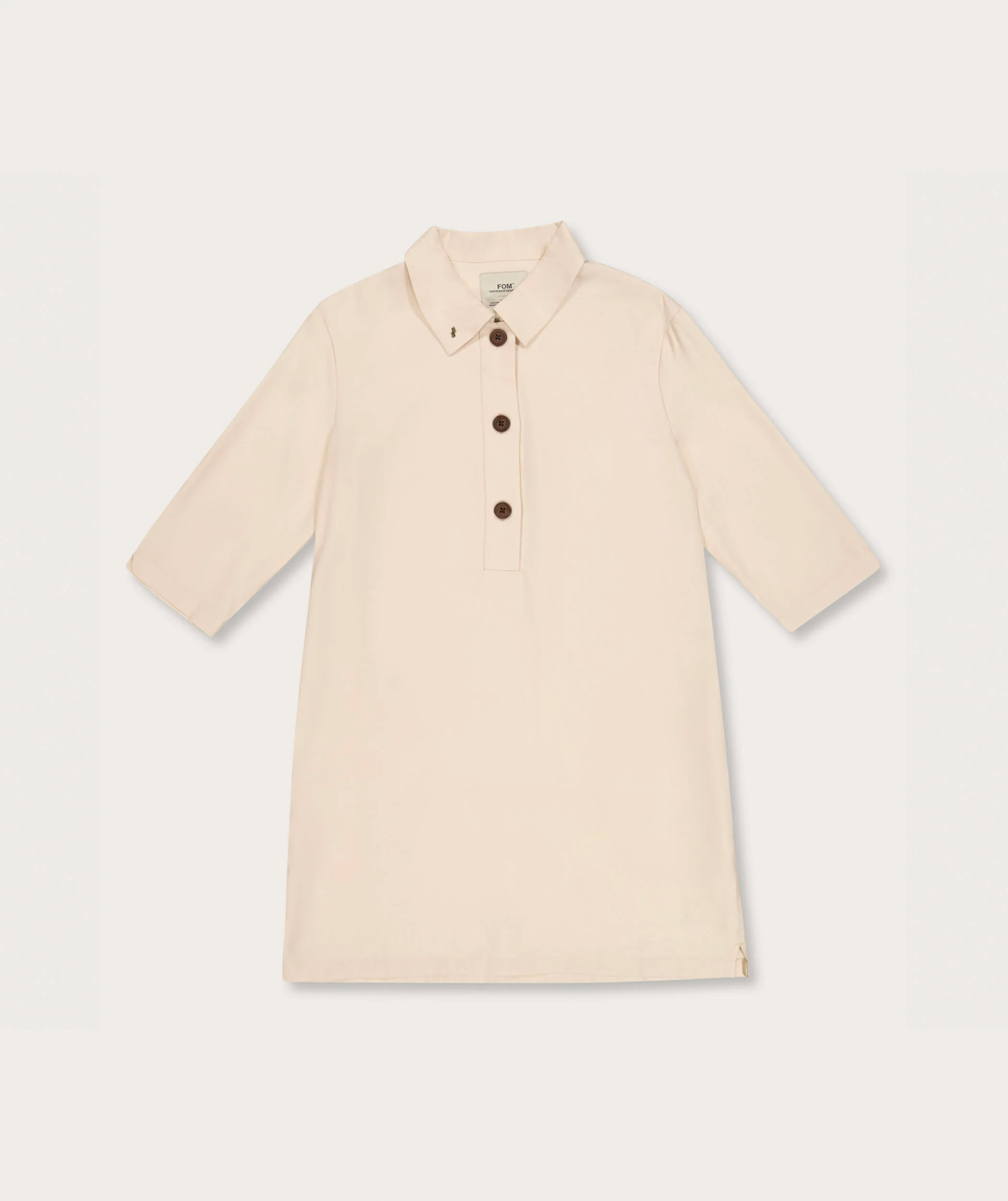 FOM Ladies Button Up Dress - Ecru