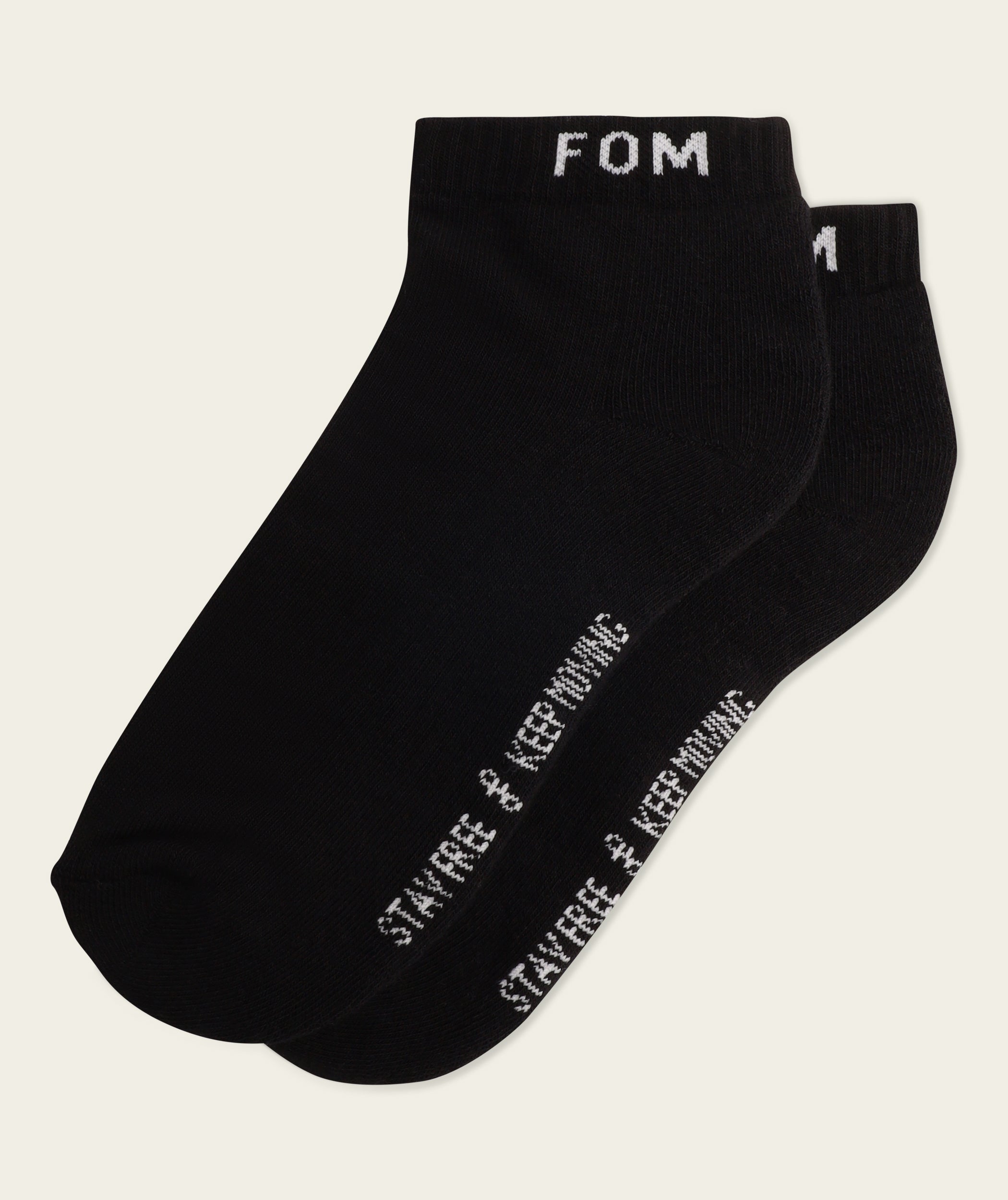 Socks Ankle Twin Pack - Stone + Black FOM (Size 8-12)