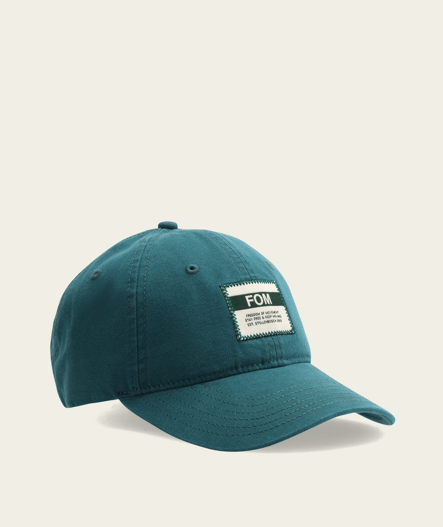 6 Panel Cotton Canvas Cap - Washed Bottle Green