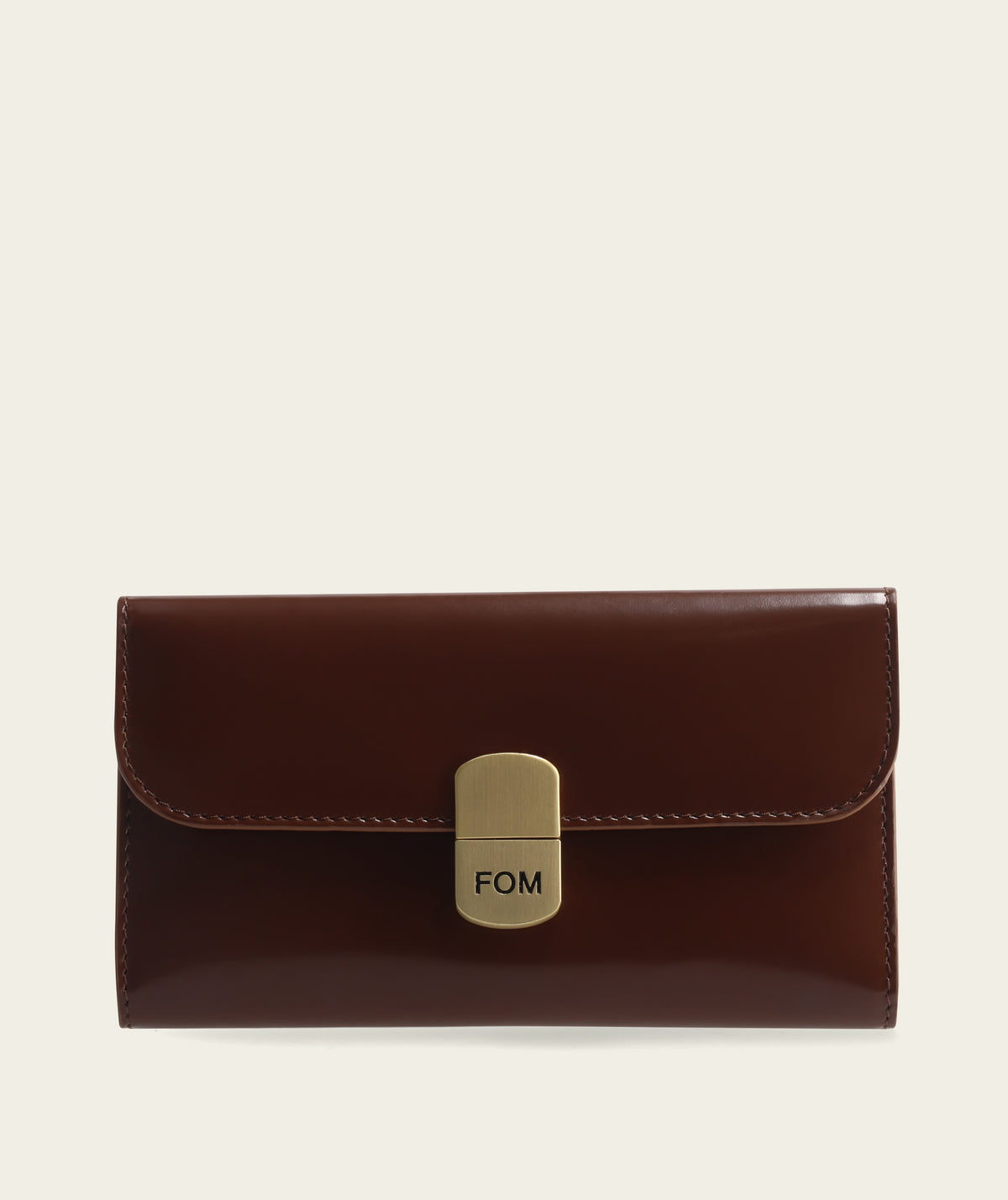 Ladies Clasp Wallet - Patent Brown