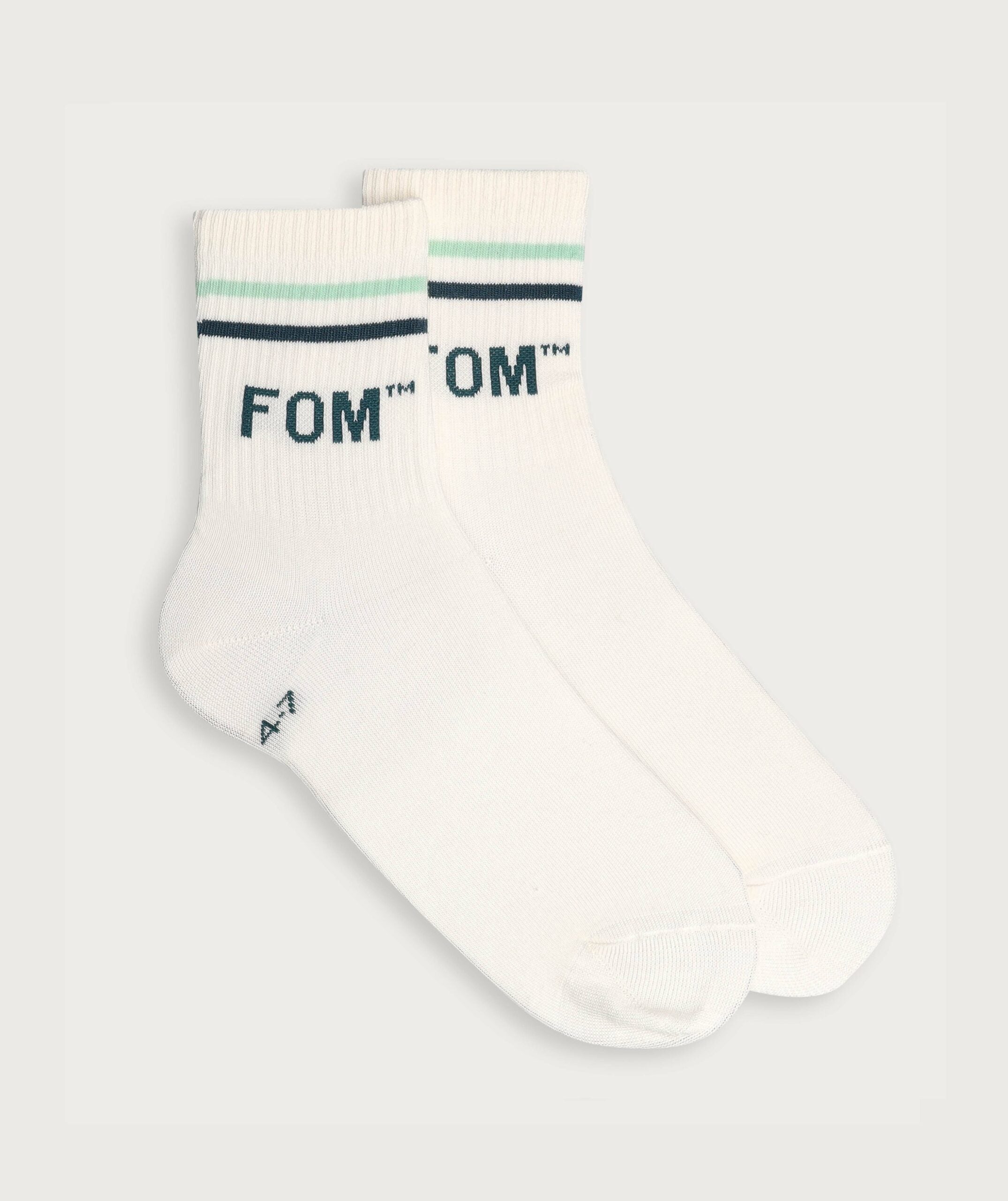 Socks FOM Active - Ivory / Mint & Teal (Size 4-7)